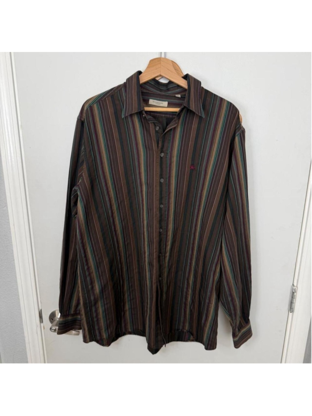 VTG Y2k Burberry London striped button up shirt - Size XL